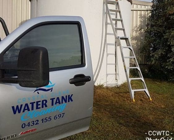 Work ute parked at concrete tank 2